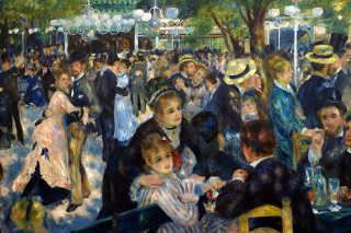 Painting by Pierre-Auguste Renoir, Dance at Le Moulin de la Galette. 