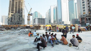 Bangladeshi construction workers of high rise buildings in Doha Source: Arabian Gazette 