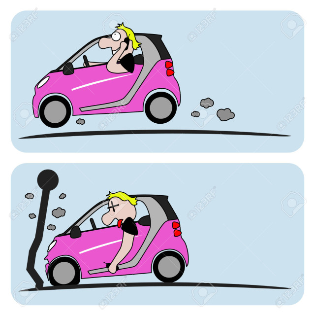 4148932-vector-illustration-of-a-man-driving-causing-an-accident-while-talking-on-the-phone-Stock-Vector