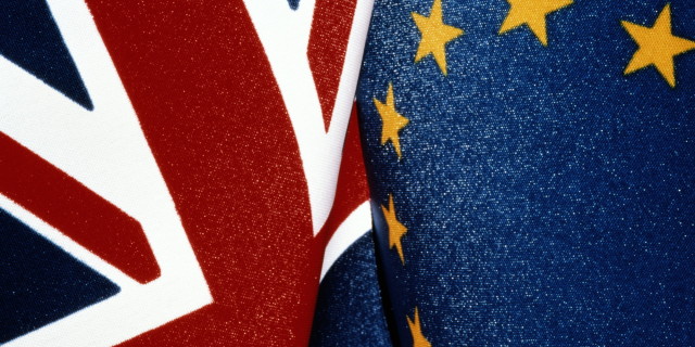 DETAIL OF BRITISH & EC FLAGS