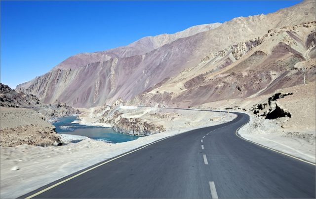 India. Ladakh. The road NH 1D from Srinagar - Sonamarg - Zoji La - Drass - Kargil - Khaltse - Lamayuru - Nimmu till Leh
