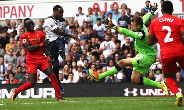 Danny Rose scores the equalizer for Tottenham.