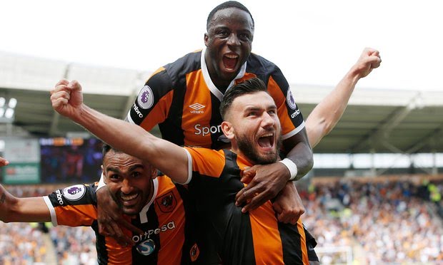 Robert Snodgrass celebrated after putting Hull City ahead.