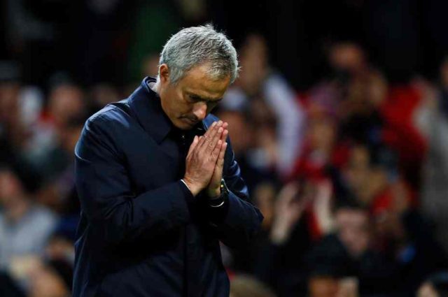 Mourinho reacts after the game.