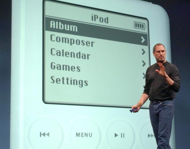 The CEO of Apple - Steve Jobs introducing the iPod