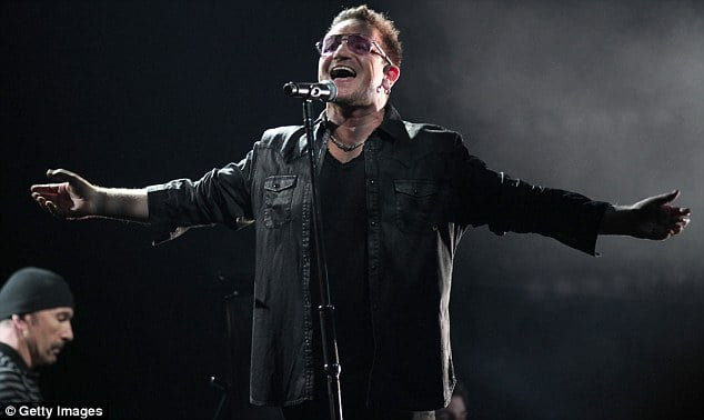 Bono performing