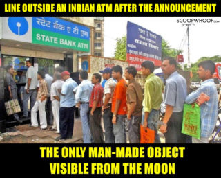 ATM queues after currency ban