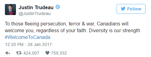 Justin Trudeau's Tweet