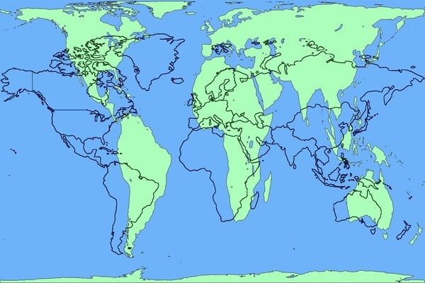 Gall Peters and Mercator projection