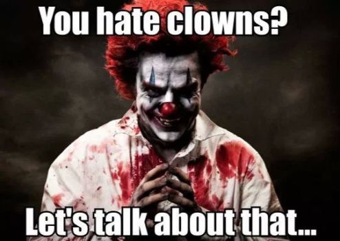 afraid of clowns