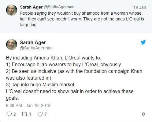 L'Oreal ad starring woman with hijab