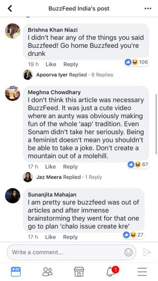 Facebook Comments On The BuzzFeed Article