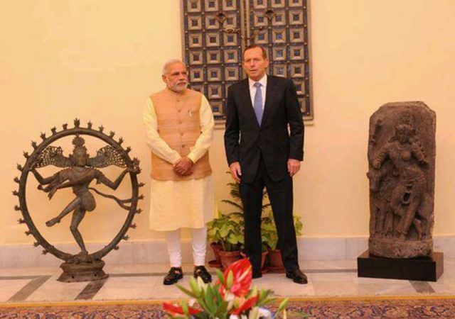 Modi with Australian PM Tony Abott 