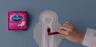 real blood on sanitary napkins