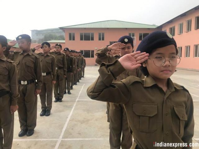 The first 'Girl Cadets' in a Sainik School 