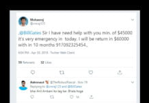Indian Guy On Twitter Keeps Pestering Bill Gates, Trump Etc. For Sending Him Money Urgently guy asks for money on twitter