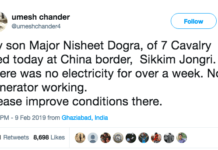 Major Nisheet Dogra’s Death Along The China Border Happened Due To Poor Army Working Conditions?