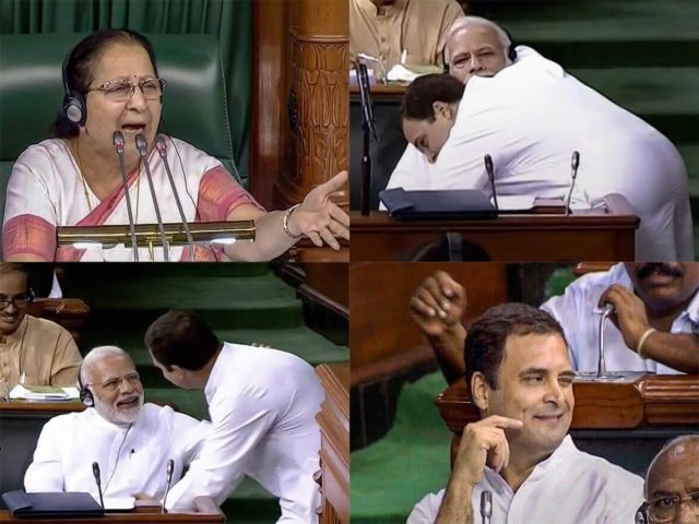 Rahul Gandhi Hugged PM Modi