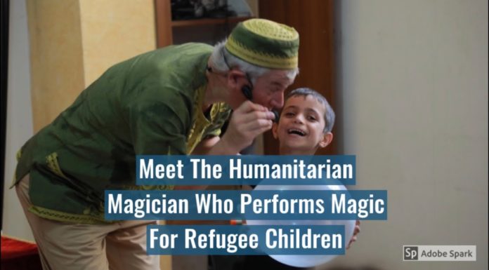 Watch: Meet The Humanitarian Magician Who Performs Magic For Refugee Children magician