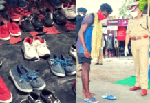 Indore Police Sets Up Carts Giving Away Free Footwear To Bare-Foot Migrants Walking To Their Villages
