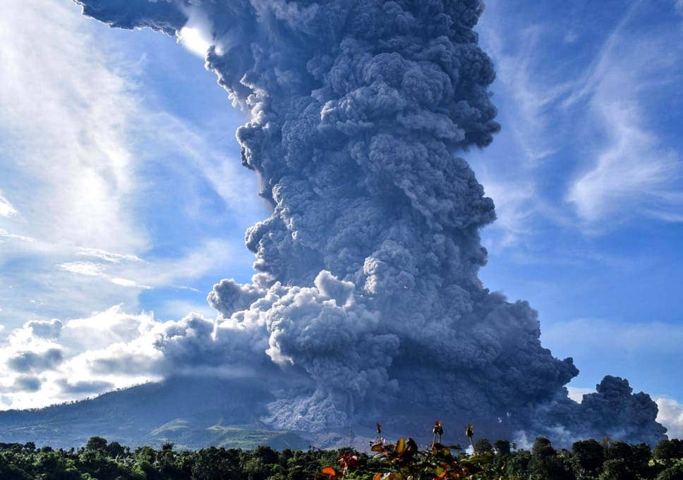 Images of Indonesia’s Volcano Eruption Show Miles Of Ash In The Sky