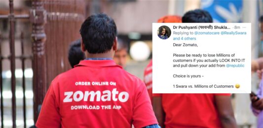 zomato swara bhasker