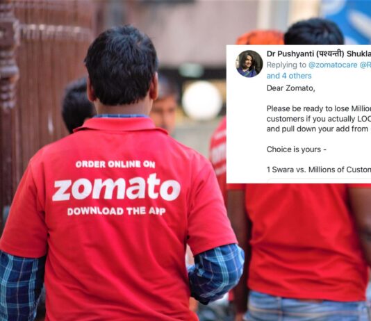 zomato swara bhasker