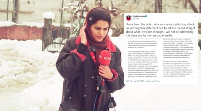 Ex-NDTV’s Nidhi Razdan Tweets Of Harvard Teaching Job Scam Claiming She Was Duped Sophisticatedly nidhi razdan harvard