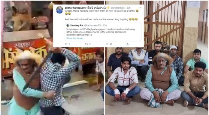 UP Street Fight Covered Under Crime News Has Made This Uncle Viral Thanks To His Hair & Fighting Skills UP Street Fight