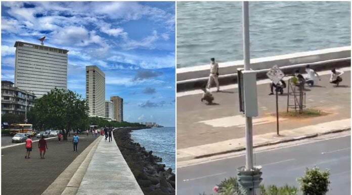 Mumbai Police Made 5 Men Do ‘Murga Walk’ For Trying To Enter Sea At Marine Drive Mumbai Police