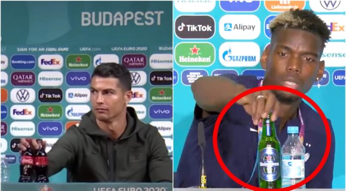 Did Footballer Paul Pogba Just Copy Ronaldo Post The Coke Controversy? Paul Pogba Ronaldo