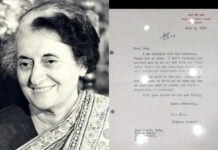 Indira Gandhi letter