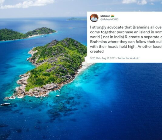 Man Trolled For Wanting A Separate Island Only For Brahmins brahmins island