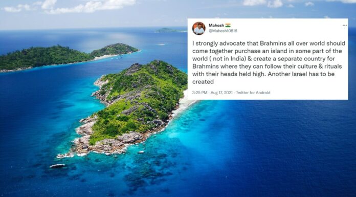 Man Trolled For Wanting A Separate Island Only For Brahmins brahmins island