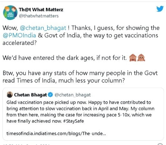 chetan bhagat vaccination