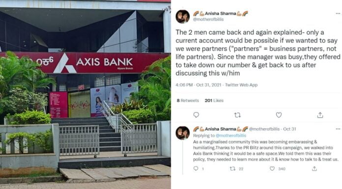 Axis Bank Refuses Same-Sex Couple From Opening Joint Savings Account After Permitting It Axis Bank Same-Sex Couple