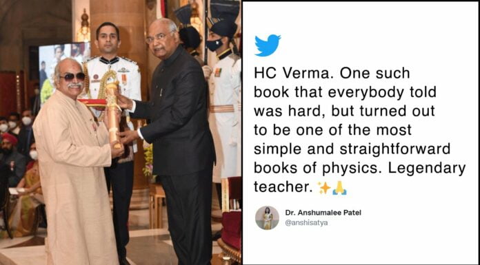 Nostalgic Tweets For The Author Of Physics Bible Receiving Padma Shri
