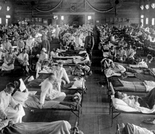 A picture from the 1918 Influenza pandemic, one of the worst pandemics in human history