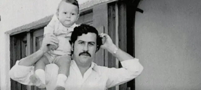 Pablo Escobar with his firstborn