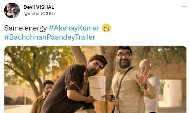 नेटिज़न्स ने ट्रेलर में बच्चन पांडे के दृश्यों को मीम से कॉपी किया हुआ पाया