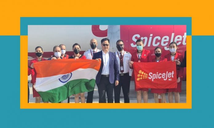 SpiceJet Indians evacuating