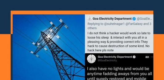 Goa Electricity Department Twitter Account