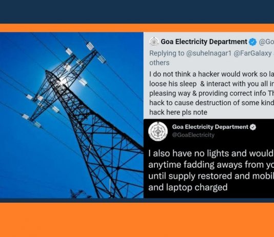 Goa Electricity Department Twitter Account