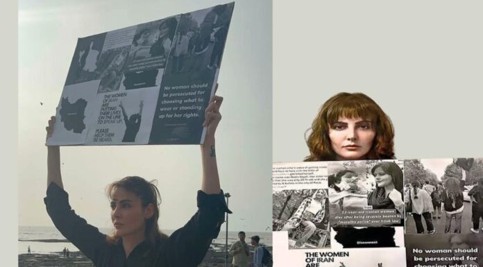 Why Is Iranian Model Mandana Karimi Protesting In Mumbai? Mandana Karimi Iranian Model Protest