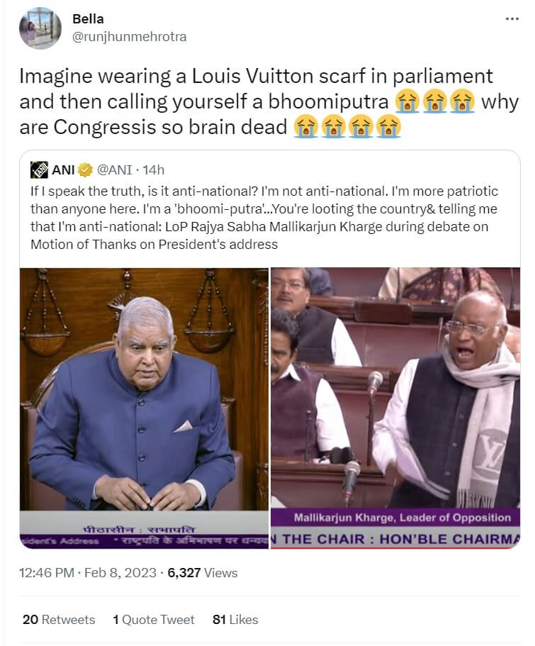 BJP taunts Congress chief Mallikarjun Kharge over Louis Vuitton