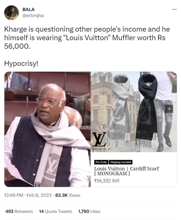 Kharge's Louis Vuitton scarf vs PM Modi's recycled jacket: Here's